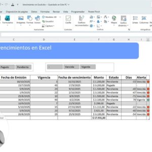 Control de vencimientos en Excel